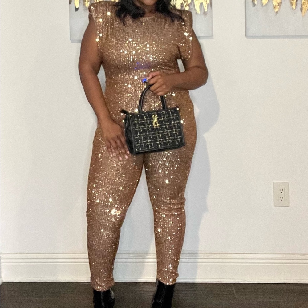 Gold Sequin Jumpsuit/Romper